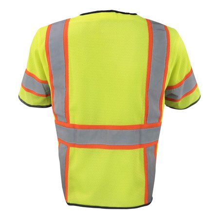 Ironwear Polyester Mesh Safety Vest Class 3 w/ Zipper & Radio Clips (Lime/X-Large) 1296-LZ-RD-XL